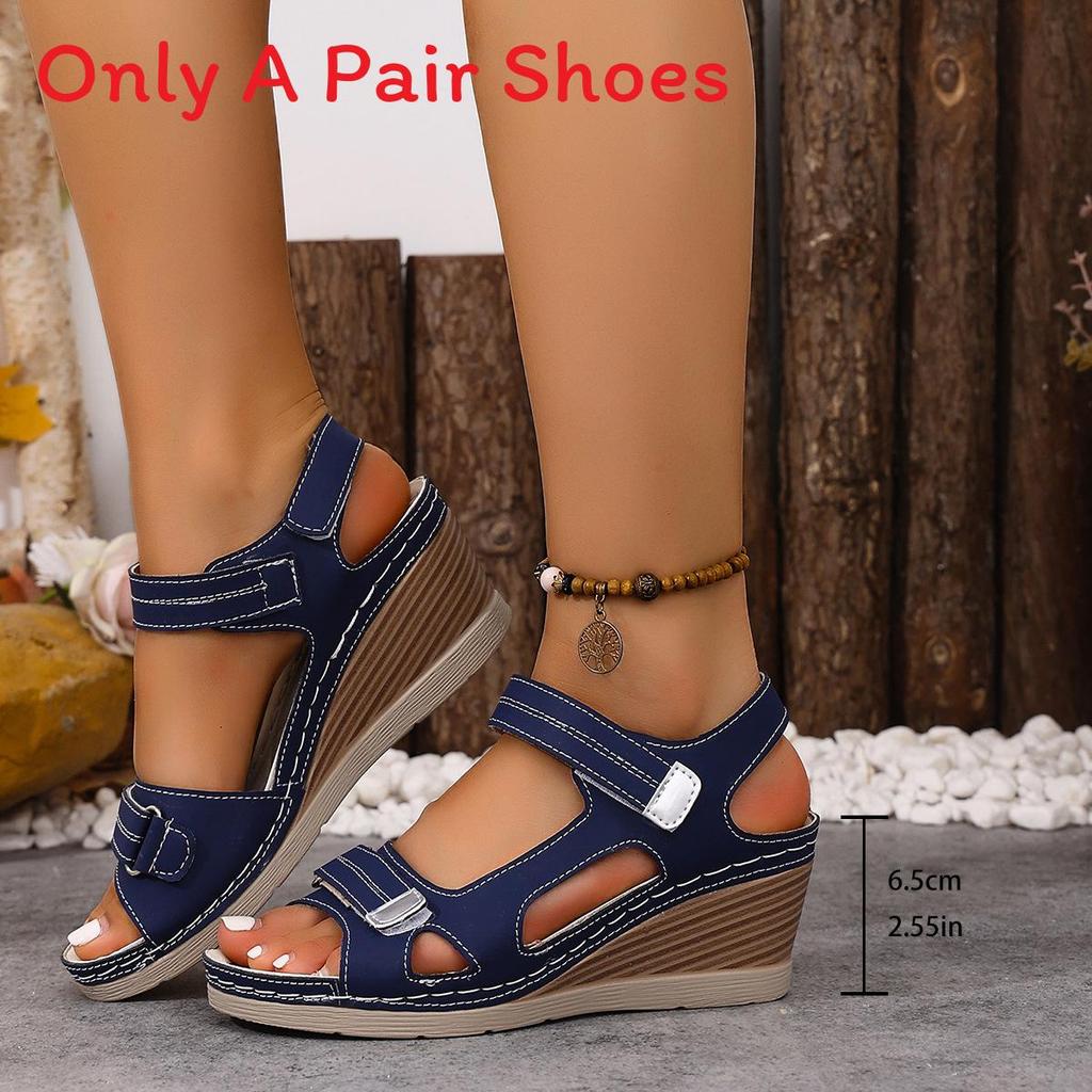Roman Sandals For Women Large Size Summer Pu Open Toe Slip On Comfortable Footwear