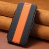 iPhone 17 Flip Case: Card Slot, Magnetic Snap, Wireless Charging Stand, Color Block Wallet, Leather