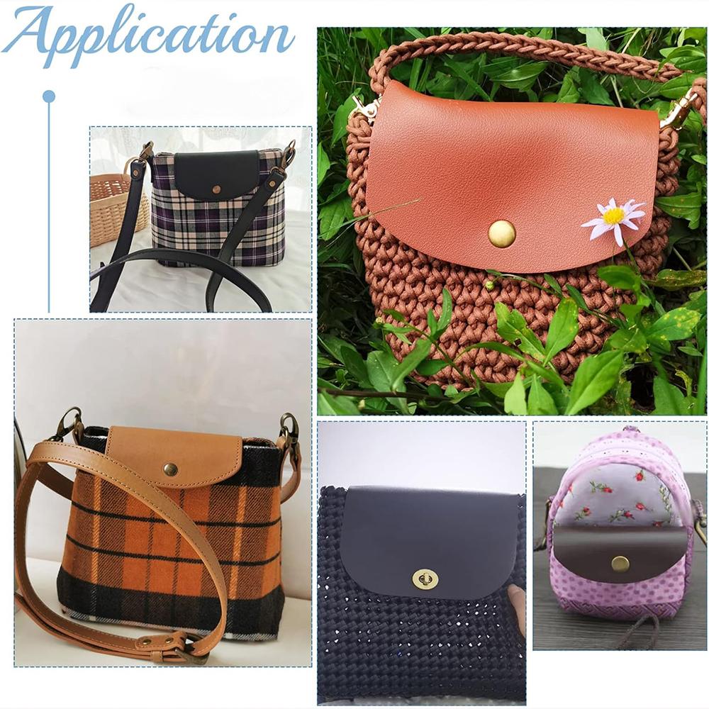 5pcs Bag Flip Cover PU Leather Magnetic Buckle Purse Handmade Bottom for DIY Handbag Shoulder Bags Making Accessories 10x12cm