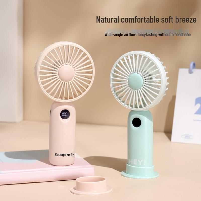 Smart USB Rechargeable Handheld Mini Fan with Digital Display