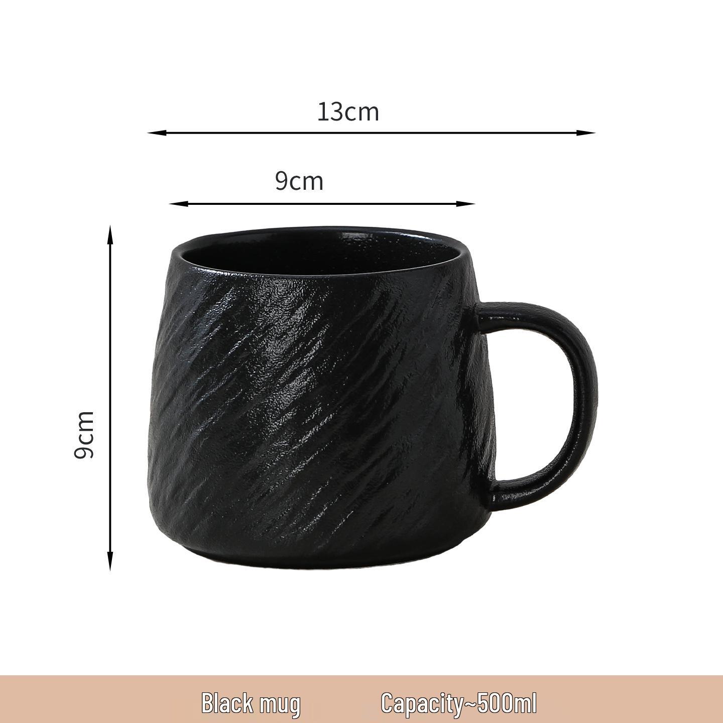 

Black & White Stone Pattern Ceramic Mug - Large Capacity, Perfect for Water, Tea, Couples & Gifts ≈500ml
