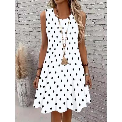 Ladies Spring and Summer Simple Elegant Printed Vest Dress