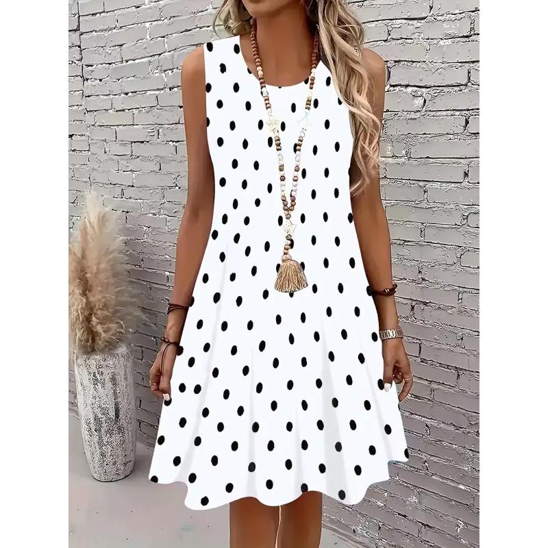 Женское весенне-летнее простое элегантное платье-жилет с принтом S