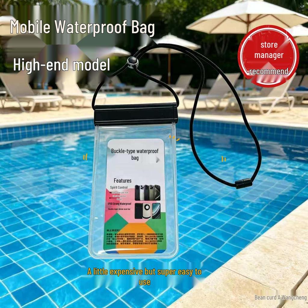 Transparent Waterproof Phone Pouch with Touch Screen for Swimming, Diving, Photography, and Rafting