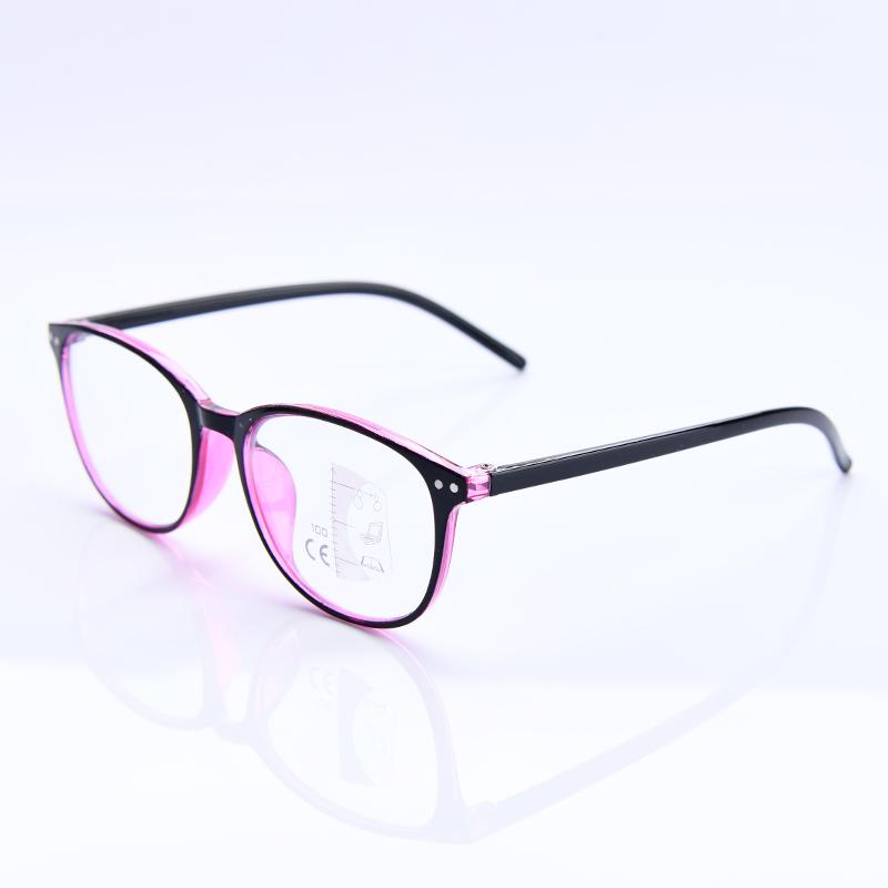 

Round Reading Glasses Women Progressive Multifocus Presbyopia Purple Glasses Blue Light Blocking Eyeglasses +3.0