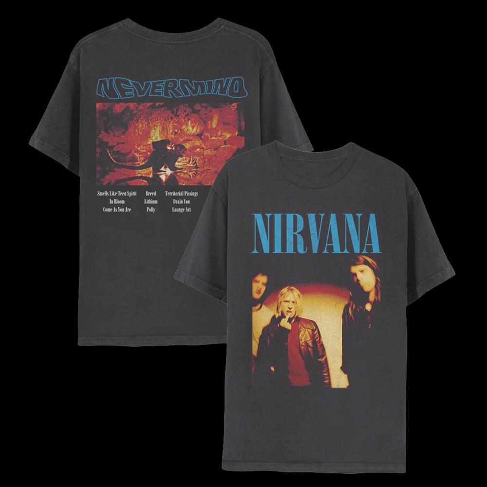 Nirvana БАНД футболка для девушки 2 стороны размер S-5XL Подарок Унисекс Футболка XXXXL