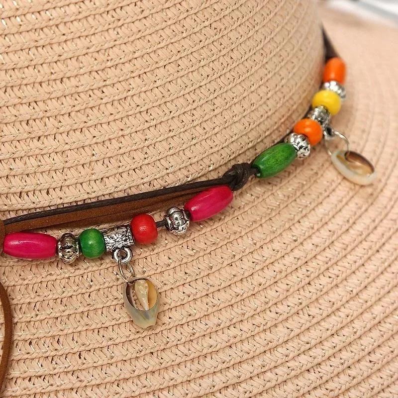 Women's Colorful Straw Knitted Bow Pendant Straw Hat Fashion Vacation Occasion Sun Hat Beach Sun Hat Travel Accessories Gifts
