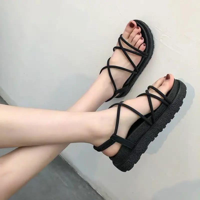 Sandali romani Donna Estate a fondo piatto Stile College con gonna Scarpe  da spiaggia Stile semplice da donna Sandali antiscivolo con suola spessa  acquista in modo economico — spedizione gratuita, recensioni reali