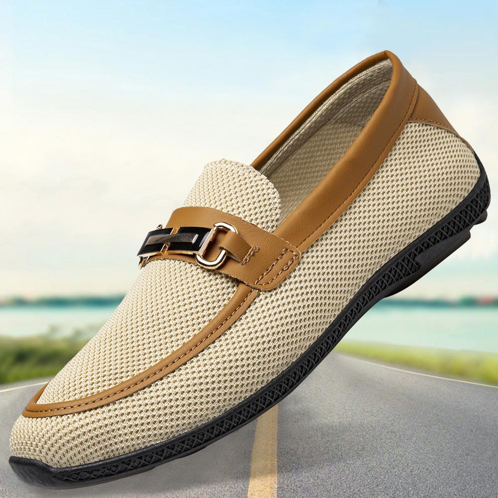 

Summer cloth shoes Doudou shoes men s casual shoes lazy canvas shoes size men s shoes 45 бежевый