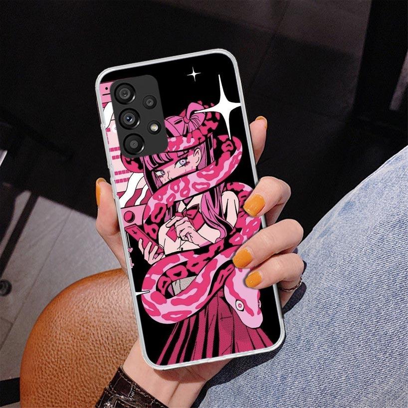 Brokenhearted Anime Girl Phnoe Case for Samsung Galaxy A17 A37 A57 A16 A26 A36 A56 A15 A14 A13 A55 A54 A53 A35 A34 A33 A25 A24 A