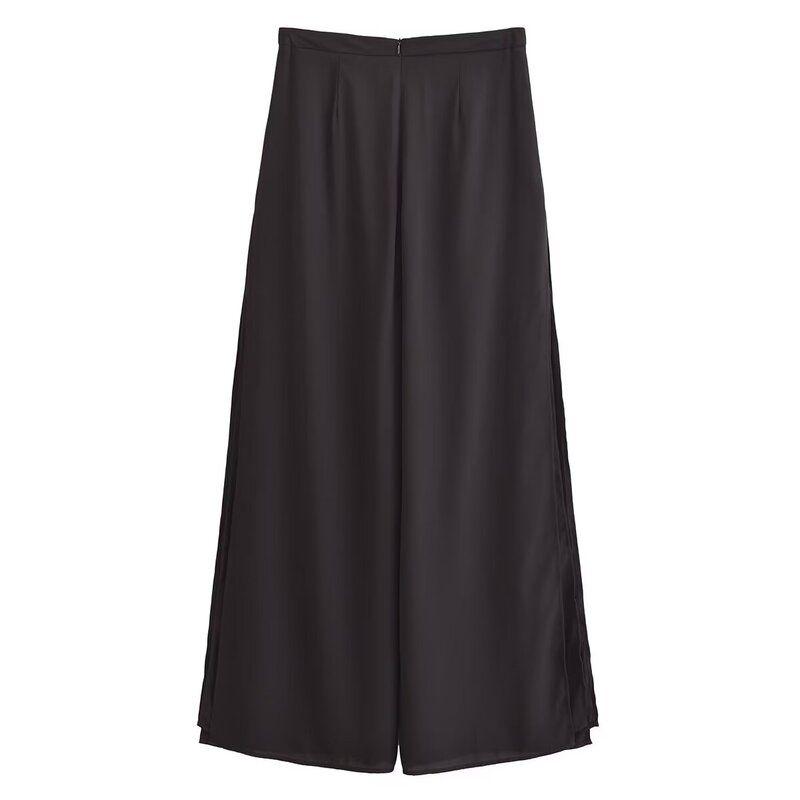 Fashion Style 2024 Autumn New Women's Clothing High Waist Loose, Comfortable and All-Matching Black Pants 4387236