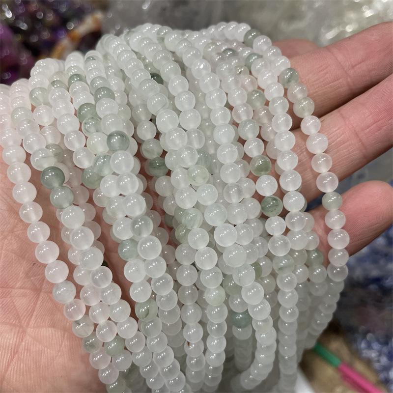 Blue Sky Mountain Green Jade Round Beads - Semi-finished Loose Beads for DIY Jewelry Accessories 18-20mm Diameter (1 bead)