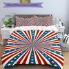 3pcs Blue Red Stars Stripes Bedding Set, Includes Without Pillow Inserts, Soft Comfortable Bedding Set,All-Season Use a0924020