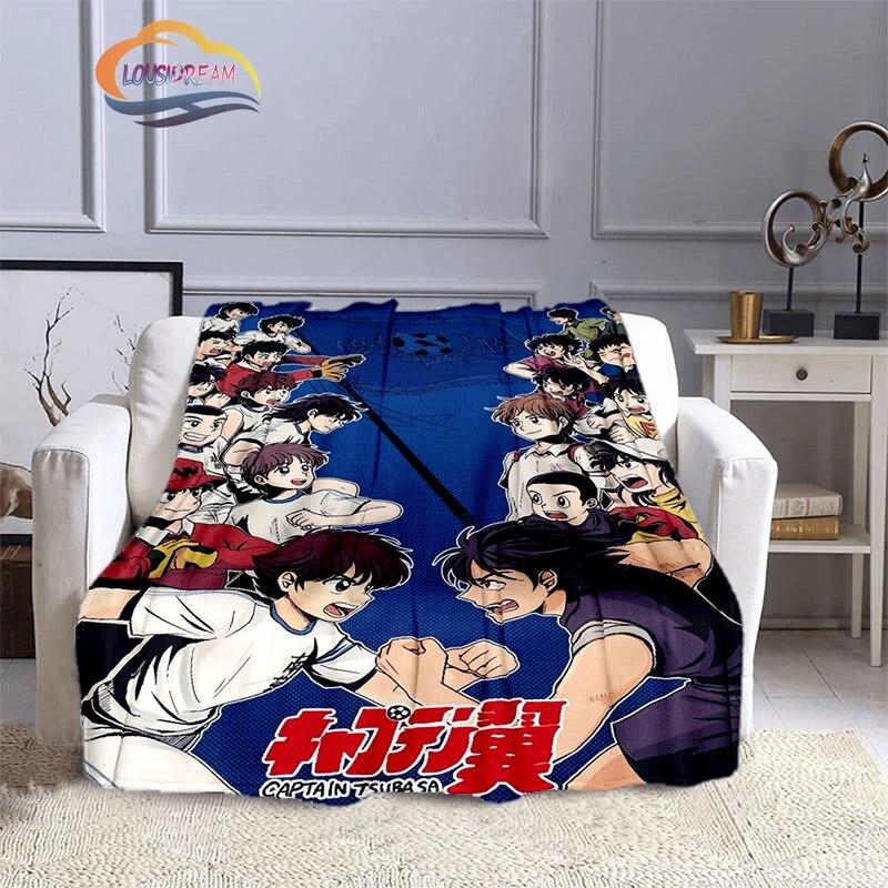 Captain Tsubasa Cartoon Blanket  Football Kicers Series Flannel Wool Air Conditioner  Warm Sofa Cover  Nap