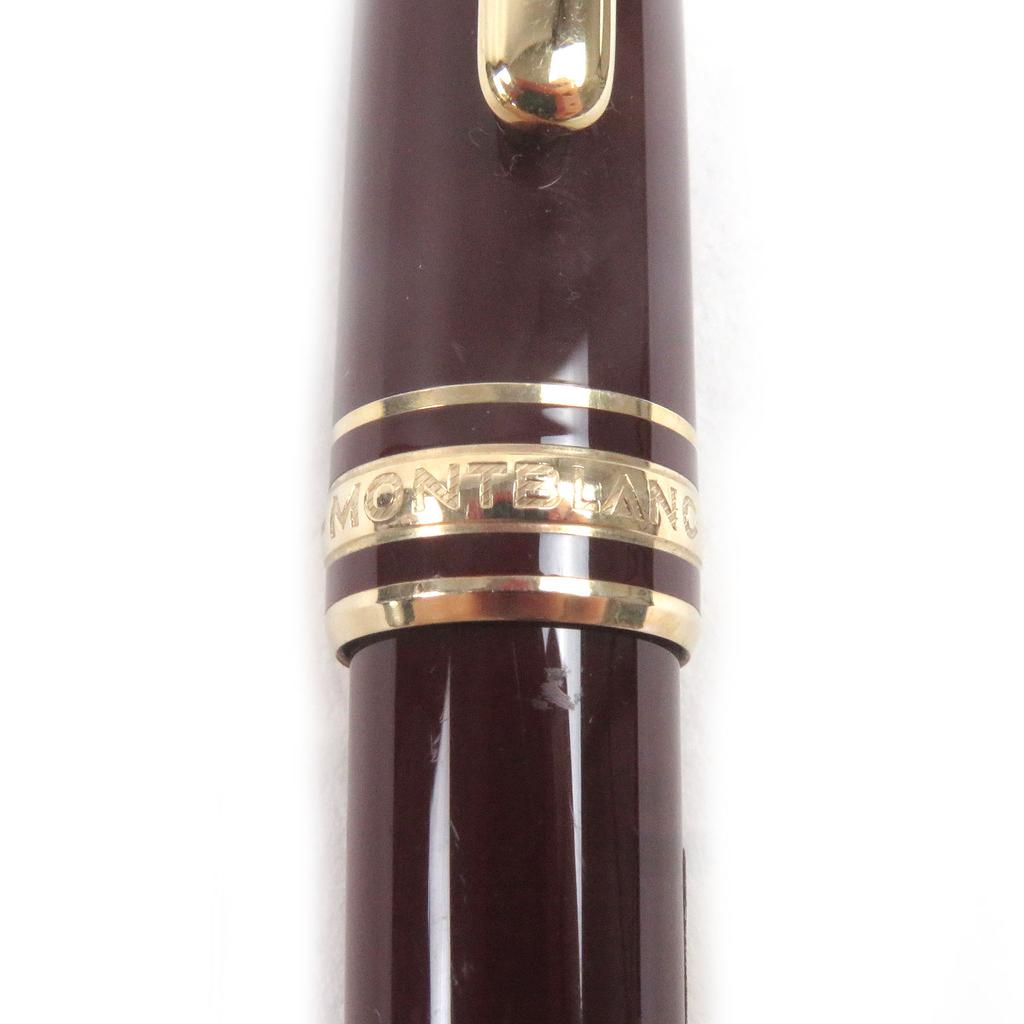 Great MONTBLANC Ballpoint Pen Set of Two Fountain Pens Bordeaux Gold 14K Mens Used