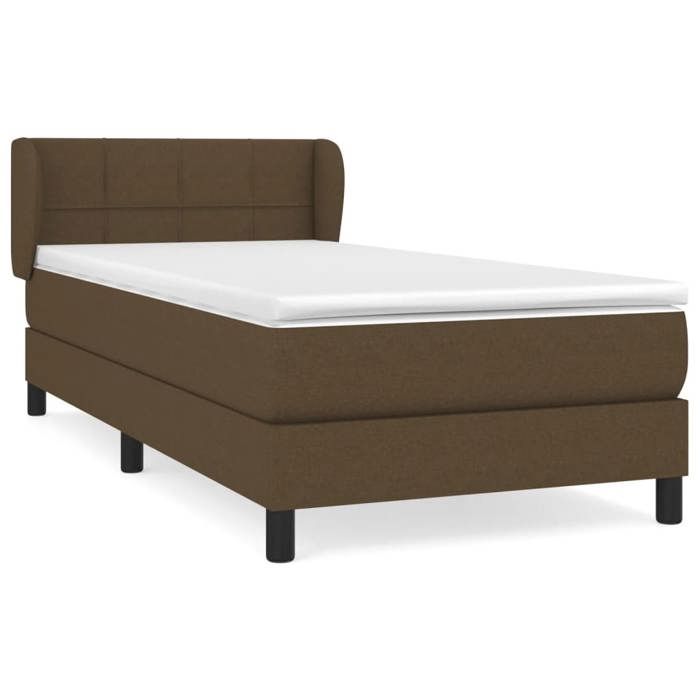 3126216 vidaXL Divan Bed with Mattress Dark Brown 90x200 Cm