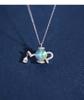 New Personality Creative Aladdin Magic Lamp 925 Sterling Silver Jewelry Aurora Crystal Teapot Fashion Pendant Necklaces TYB385