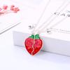 2pcs Cute Fruit Food Magnet Necklaces for Women Girls Kawaii Best Friends Sisters Pendant Chain BFF Friendship Jewelry Gifts