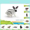Wildtier Kaninchen Gürteltier Makake und Panda Modell Sammlung PVC Lernfiguren Für Kinder Vorschulbildung