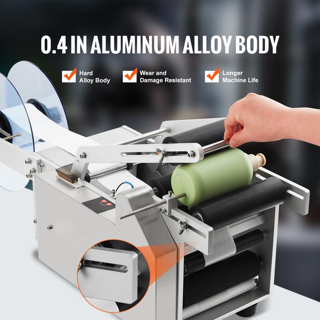 SucceBuy Semi-Automatic Round Bottle Labeling Machine 20-50pcs/min Electric Label Applicator for Bottles Diameter 0.78-4.72in