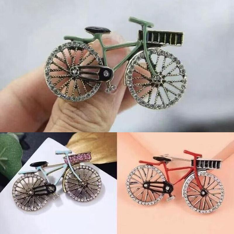 Brooch, High-End Brooch Buckle, Vintage Blue Bicycle Brooch Pin, Stylish And Versatile
