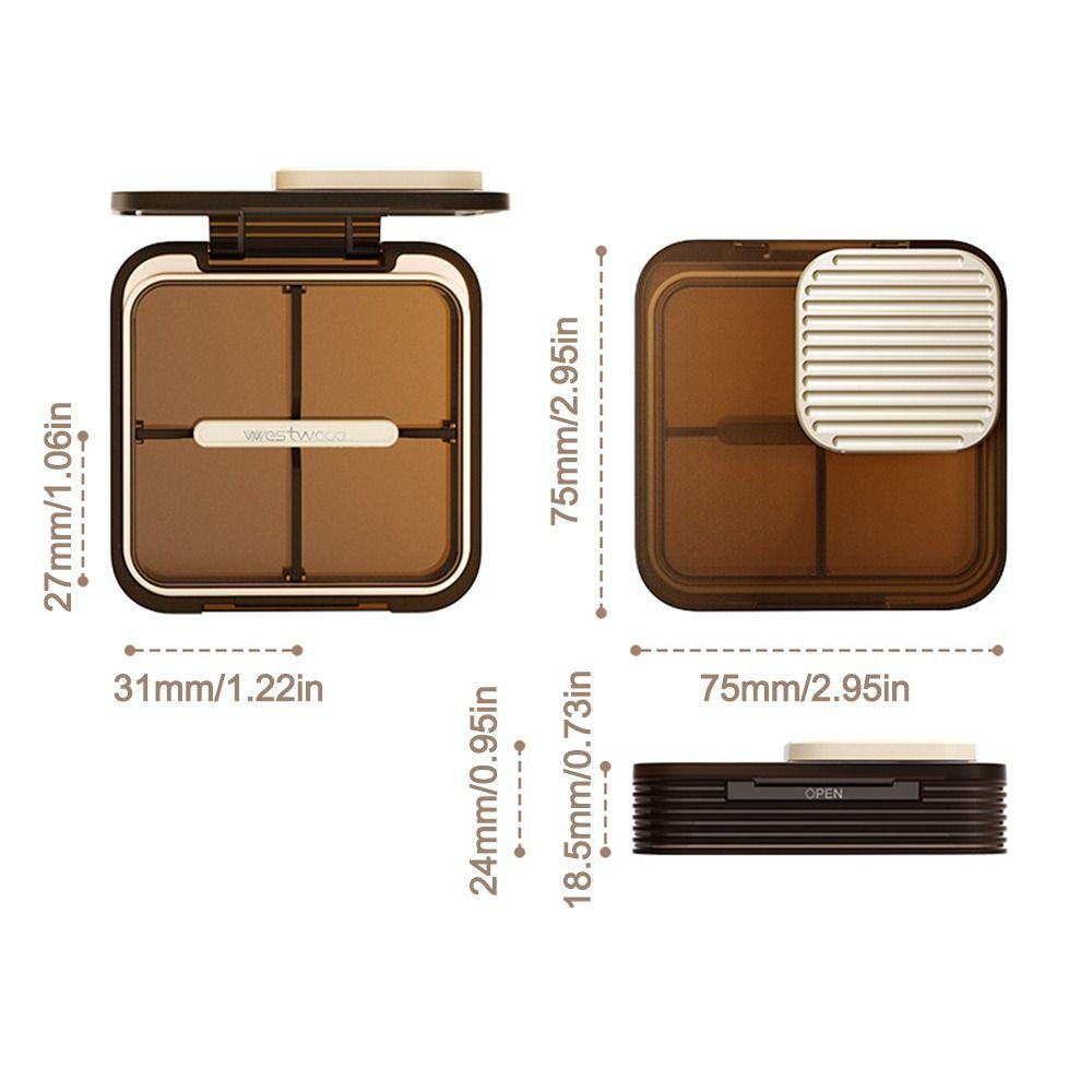 4 Fächer Medizinaufbewahrungsbox Feuchtigkeitsgeschützt Große Kapazität Pillenorganizer Versiegelt mit Deckel Tablettenbehälter für Zuhause & Reisen