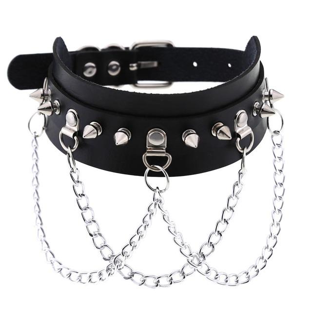 Colier Vintage Sexy Harajuku cu Pandantiv Lanț din Piele PU Femei Bărbați Punk Gotic Choker Negru Declarație Jocuri pentru Adulți Jucării pentru Adulți