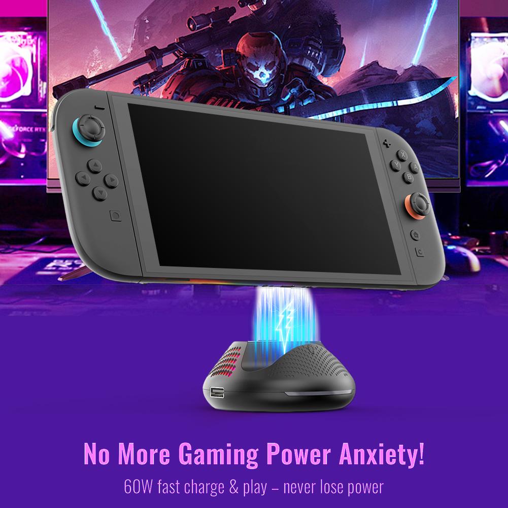 Portable TV Docking Station Charging Station W/ 4K HDMI-compatible Output/Type C Port/USB Port for Nintendo Switch2