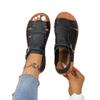 Large Size New Belt Buckle Flat Bottom Hollow Sandals Women Retro Wind Wear Solid Color Beach Cool Slippers Wish