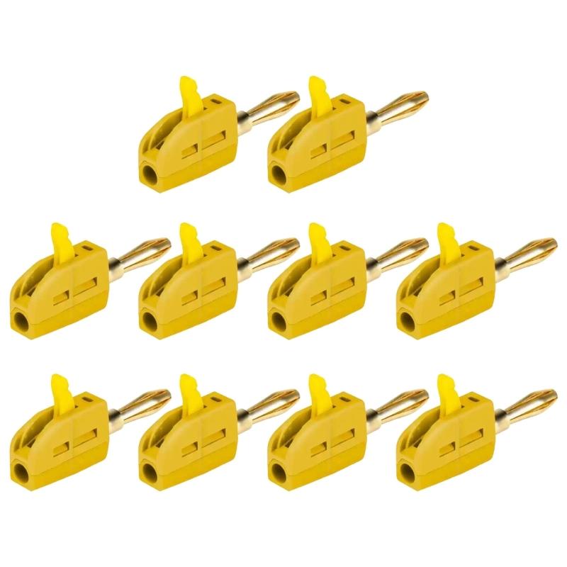 10Pcs Practical 4mm Banana Connectors 32A Current Power Without Solder Brass Contacts Industrial Electrical Connectors