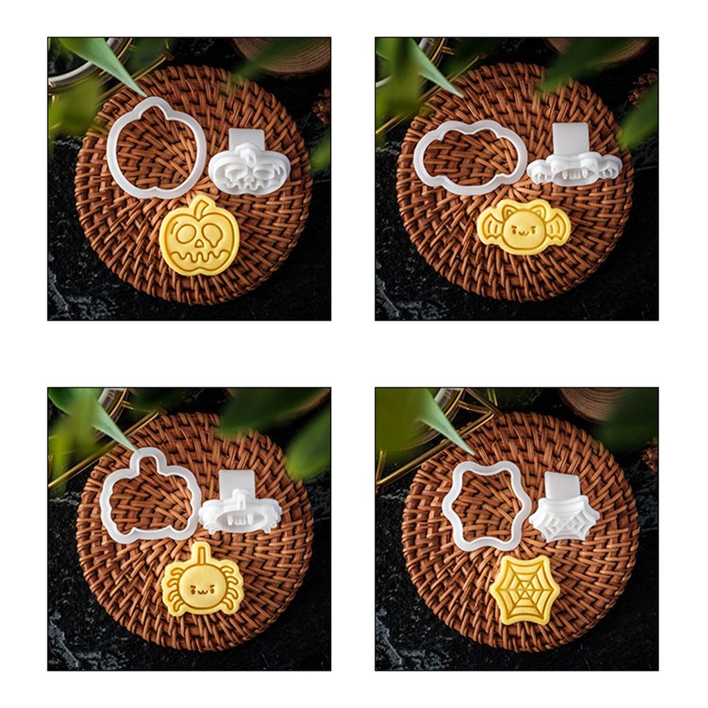 Biscuit Cookie Plunger Cutters Sugarcraft Cake Decorating Tools Halloween Themed Cookie Cutter Set Easy To Clean Durable