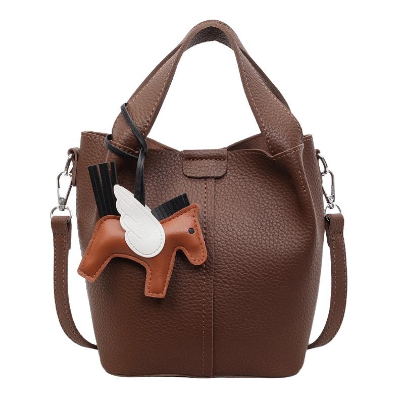 Měkká kožená taška Módní trendy barevně sladěná kabelka, Tote bag, Ležérní taška přes rameno