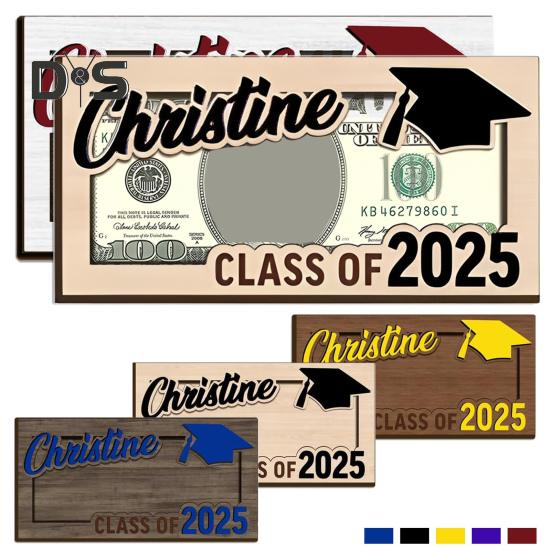 Graduation Gift Money Holder Wooden Class of 2025 Cash Holder Graduation Cash Gift Holder Keepsake for High School College University Graduates