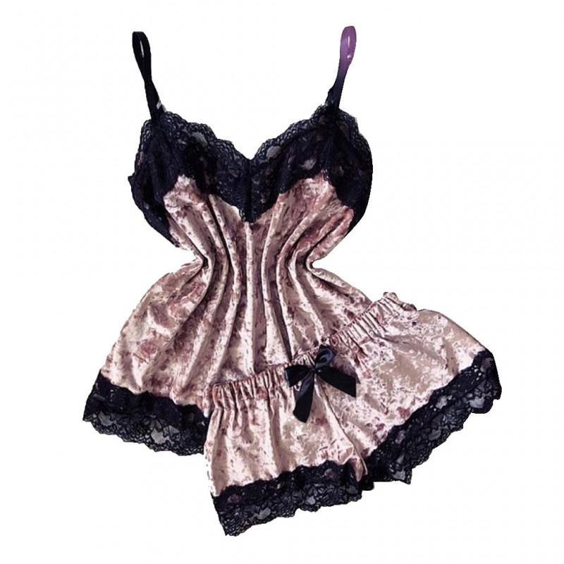 Womens Lace Lingerie Set Sleepwear Bodysuit With Straps Sexy Nightdress Intimate Evening Wear