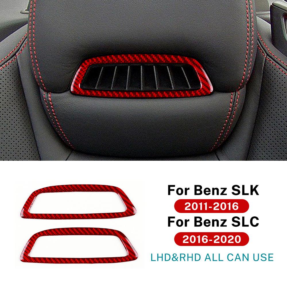 

Real Soft Carbon Fiber Trim Sticker For Mercedes Benz SLK R172 2011-2015 2016 SLC 2016-2020 Car Seat Headrest Panel Interior