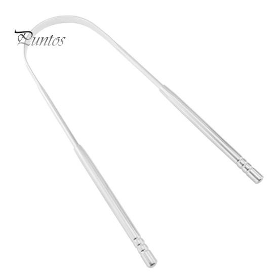 Stainless Steel Tongue Scraper Achieve Maximum Cleaning Anti-slip Handle Smooth Surface Semicircle Tongue Scraper