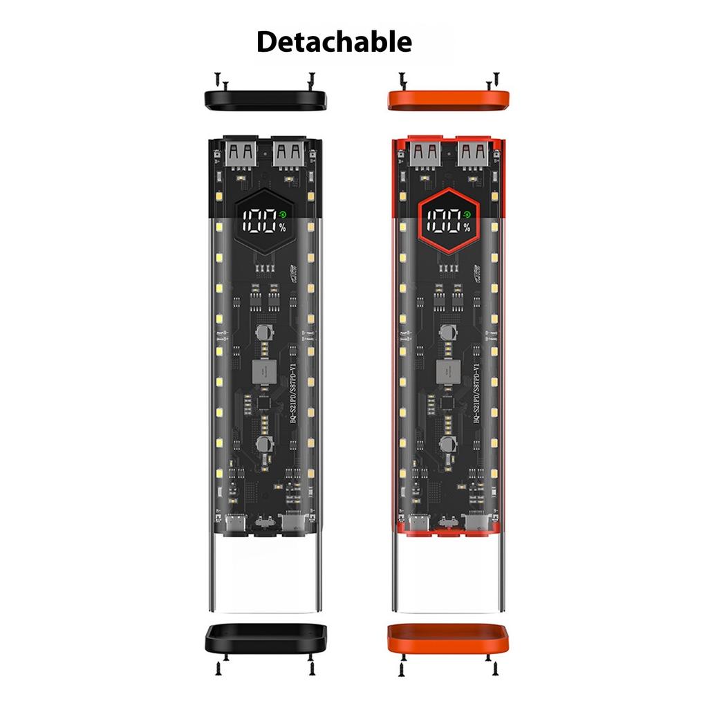 Clear View 21700 Battery Enclosure 8 Slots Capacity PD3.0 Fast Charging Power Battery Case Box Only