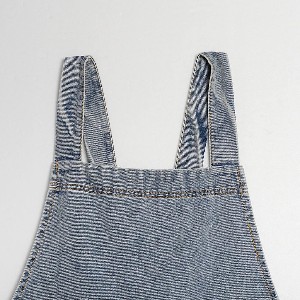 Denim-Küchenschürze für Damen, wasserwaschbare Baumwoll-Denim-Schürze, Vollständige Abdeckung, Kochschürze, Verstellbare Seillänge