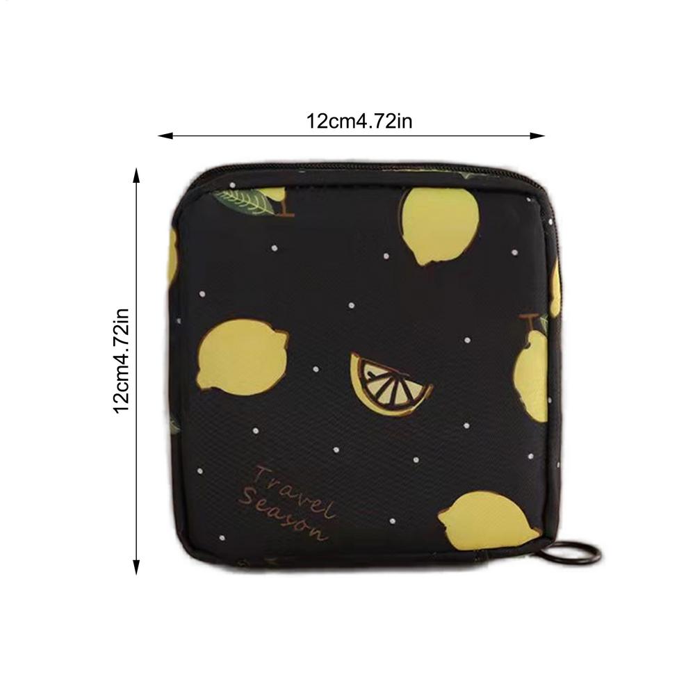 Cartoon Cute Sanitary Napkin Storage Bag Portable Large Capacity Menstrual Packet Cartoon Cute Waterproof Period Bag with Zipper