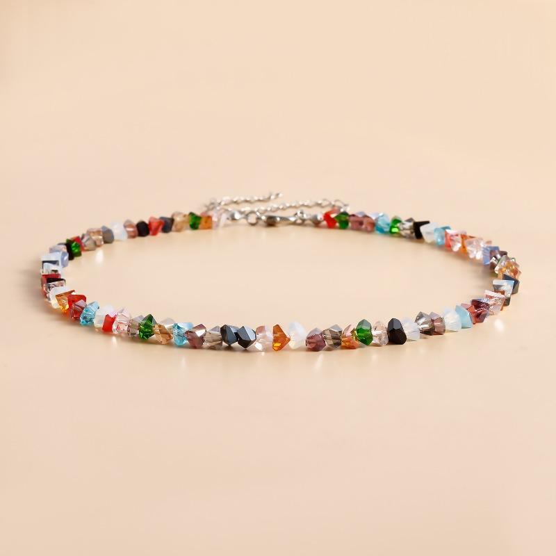 Personalized European American Style Hand Woven Beaded Crystal Clavicle Necklace For Women