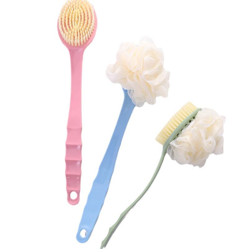 Bristle Bath Brush Set: Long-Handled Back Brush with Soft Bristles, Hangable for Easy Storage