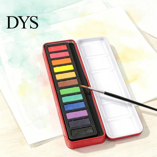 Washable Art Paint for Kids Portable Watercolor Set, Durable Solid Gouache Pigments, Fine Professional Palette Sketching Powder Supplies, Illustration