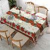 Christmas Poinsettias Holly Berry Snowflakes Tablecloth for Table Decor Winter Kitchen Dining Table Cloth Christmas Decorations