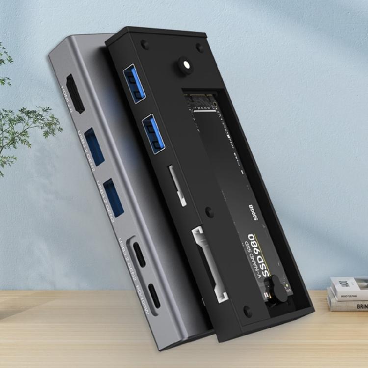 M.2 Two Protocols TypeC Docking Station PD100W USB3.2 10Gbps HDMIcompatible2.0