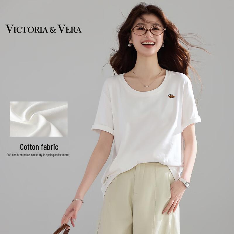 VICTORIA&VERA Bread Embroidery T-Shirt L
