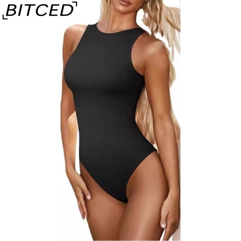 BITCED Damen Sommer Body Ärmelloser Gerippter Body