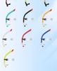 Silicone Swim Goggles & Semi-Dry Snorkel Set for Training and Free Diving
