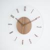 Japanese Solid Wood Wall Clock Simple Transparent Creative Radio Clock Wall Clock Living Room Home Home Decoration Clock
