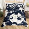 Reißverschluss mit Fußball-Bettbezug, Vollgröße, Fußball-Sport-Bettwäsche-Set, Jungen, Teenager, Ballspiel-Deckenbezug, Blauer Bettdeckenbezug, 3 Teile