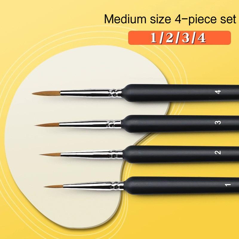 Borrence Miniature Hook Line Pen Art Paint Brushes 4/5/8/10/11pcs for Gouache Acrylic Watercolor Oil Paints Artists Hand Painted